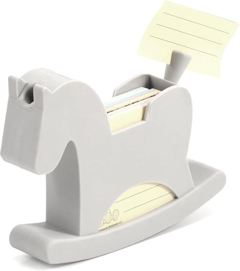 Li & Zhao Li&Zhao Wobble Horse Sticky Note Holder Silicone Label Holder Stand, 2026 Year of the Horse Good Luck Stable Rocking Horse Design for Tabletop Organizer, Office Desk Accessory, Home Decoration(Gray) - Image 1